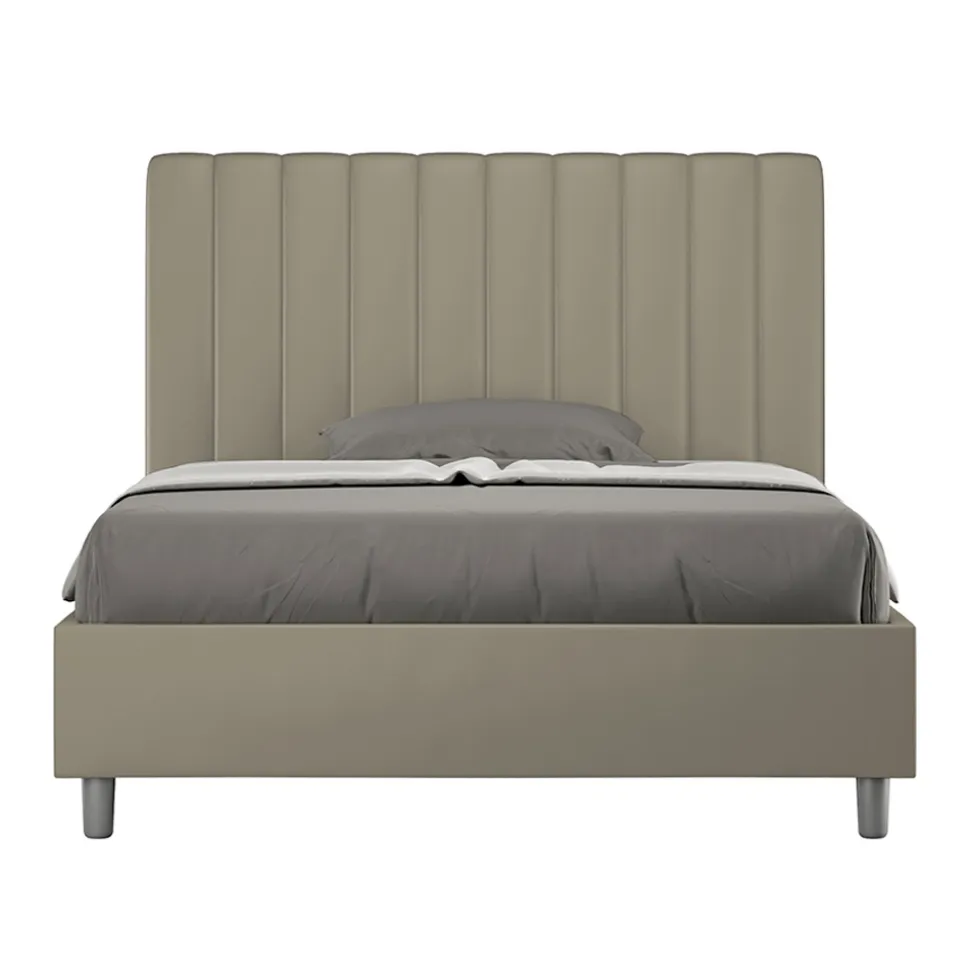 Letto 140x200 cm Testata con Linee Verticali Simmetriche Made in Italy - Guanto