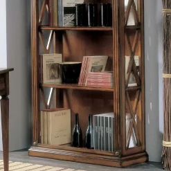 Libreria Alta con Struttura in Legno e Vani a Giorno Made in Italy - Fauno