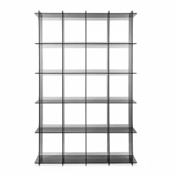 Libreria a muro design moderno in plexiglass fumé Sfera4