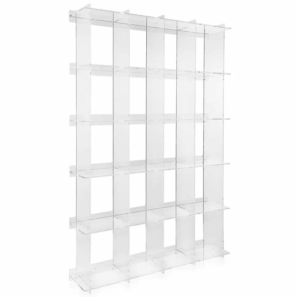 Libreria a muro design moderno in plexiglass trasparente Sfera4