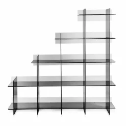 Libreria a muro fumé Sfera3 L180 x H180 x P30 cm, made in Italy