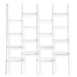 Libreria a Muro in Plexiglass Trasparente Design fino 4 Elementi - Trezza