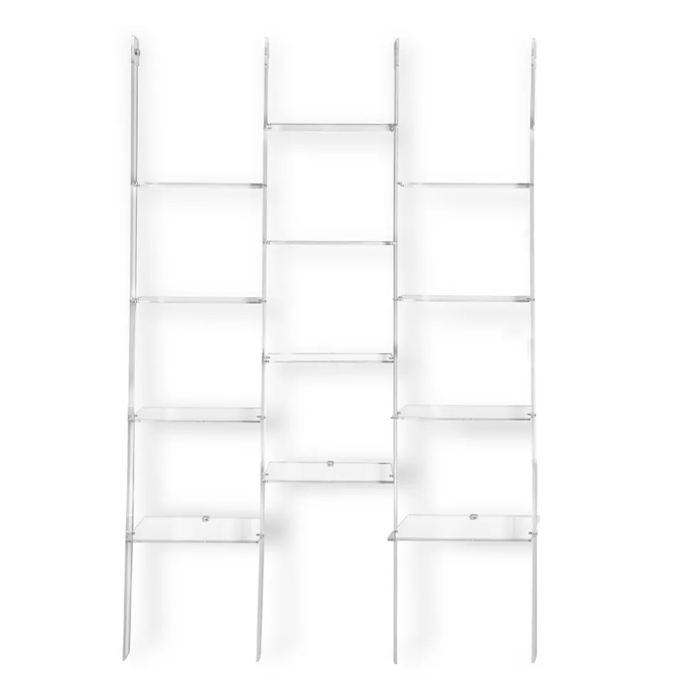 Libreria a Muro in Plexiglass Trasparente Design fino 4 Elementi - Trezza