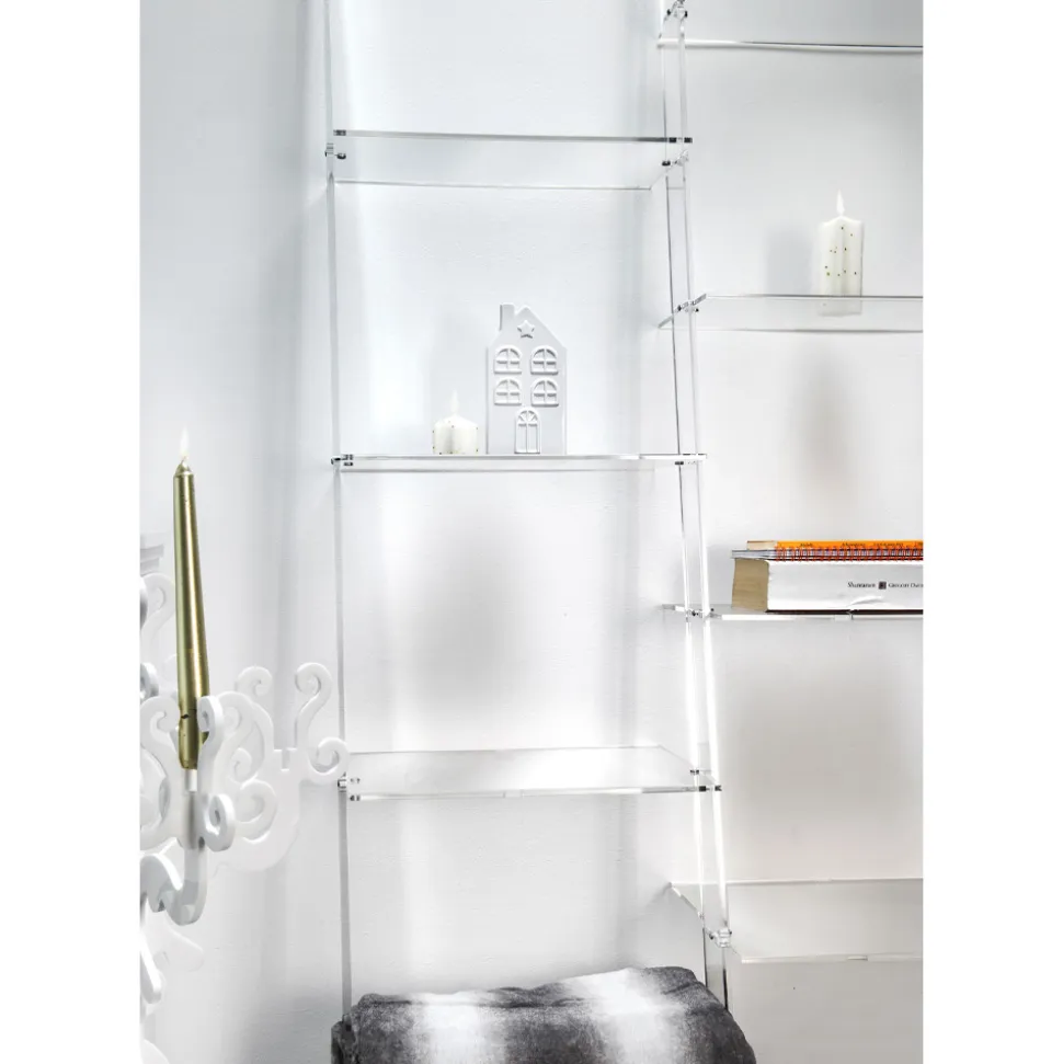 Libreria a Muro in Plexiglass Trasparente Design fino 4 Elementi - Trezza