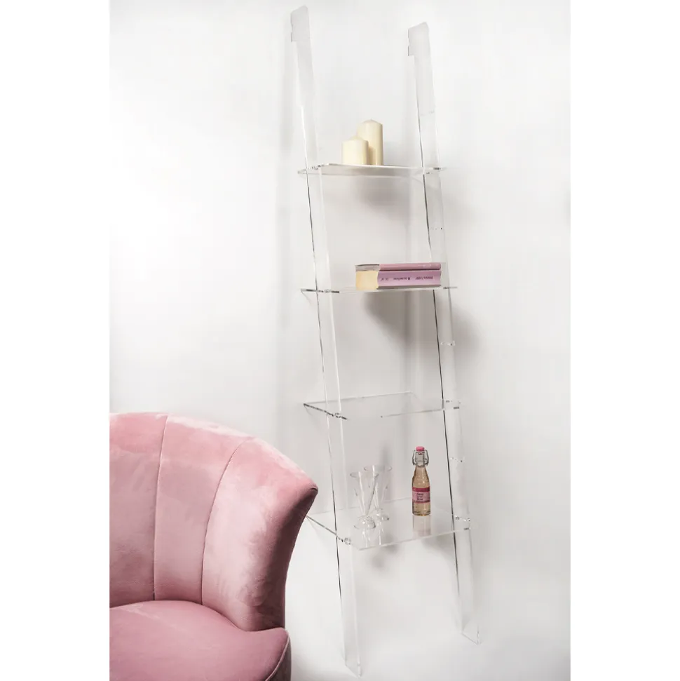 Libreria a Muro in Plexiglass Trasparente Design fino 4 Elementi - Trezza