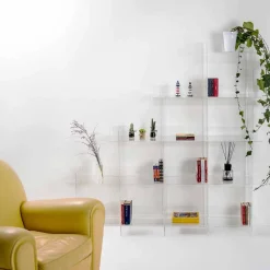 Libreria a muro trasparente Sfera3 L180 x H180 x P30 cm, made in Italy