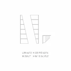 Libreria angolare di design MDF laccato Esquina made in Italy