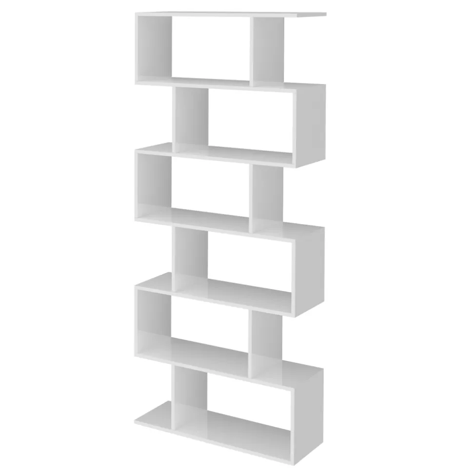 Libreria a Parete Design Verticale Salotto in Legno 3 Finiture - Minetta
