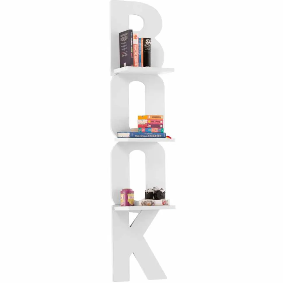 Libreria a parete di design con 3 mensole fatta a mano in Italia Nicla