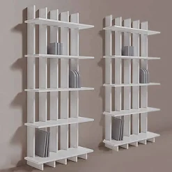 Libreria a Parete Shabby Chic in Legno Frassino di Design Moderno - Babele