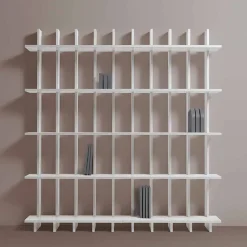 Libreria a Parete Shabby Chic in Legno Frassino di Design Moderno - Babele