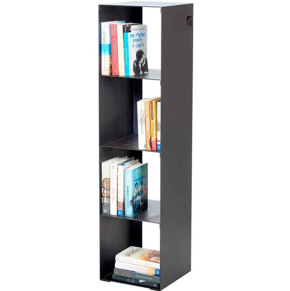 Libreria a Terra Moderna in Ferro Nero,Rosso,Bianco,Grigio Made in Italy – Cauro