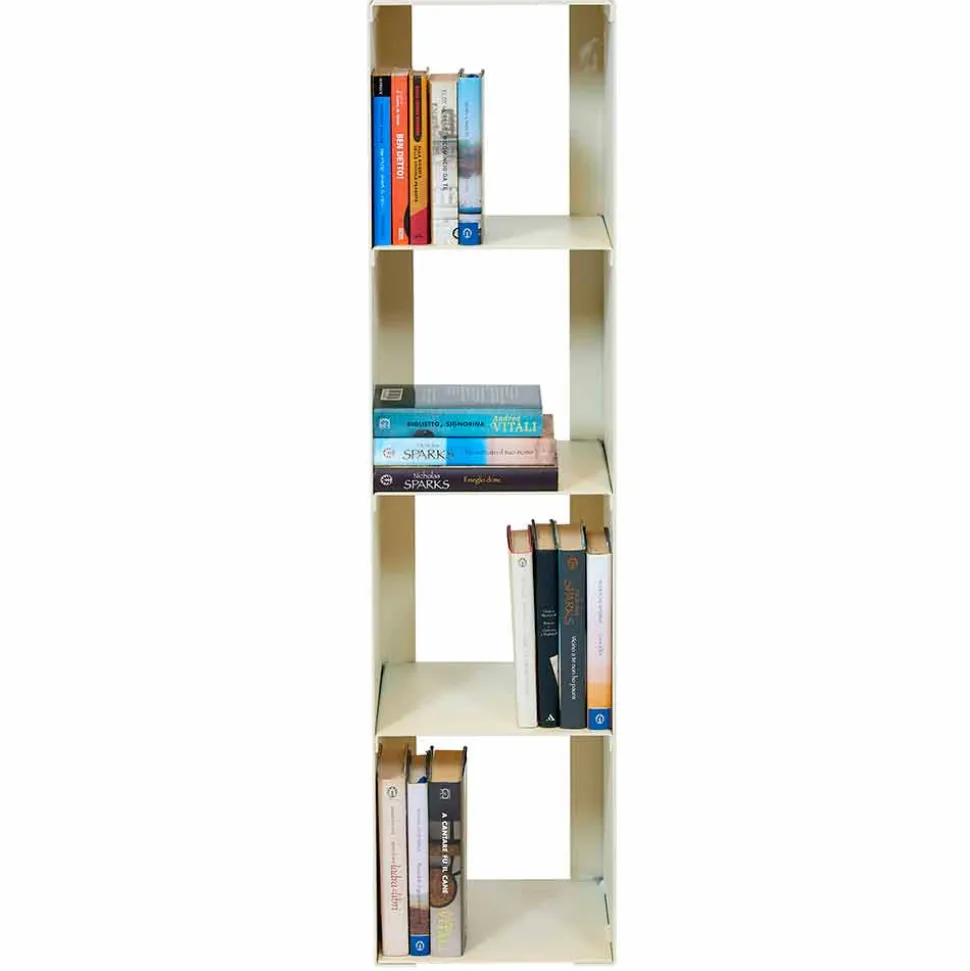 Libreria a Terra Moderna in Ferro Nero,Rosso,Bianco,Grigio Made in Italy – Cauro