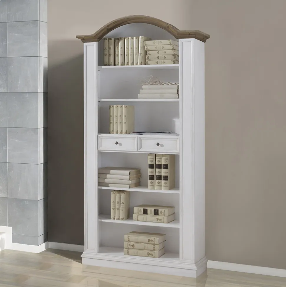 Libreria con 6 Vani a Giorno e 2 Cassetti Made in Italy - Flora