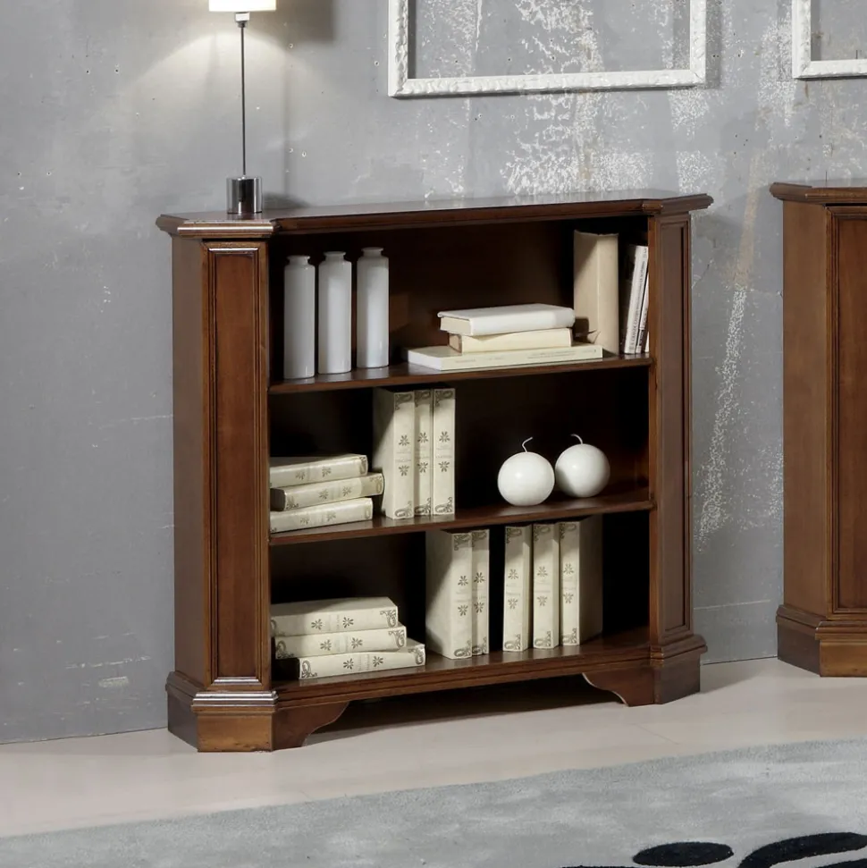 Libreria con 3 Vani a Giorno in Legno Impiallacciato Made in Italy - Epona