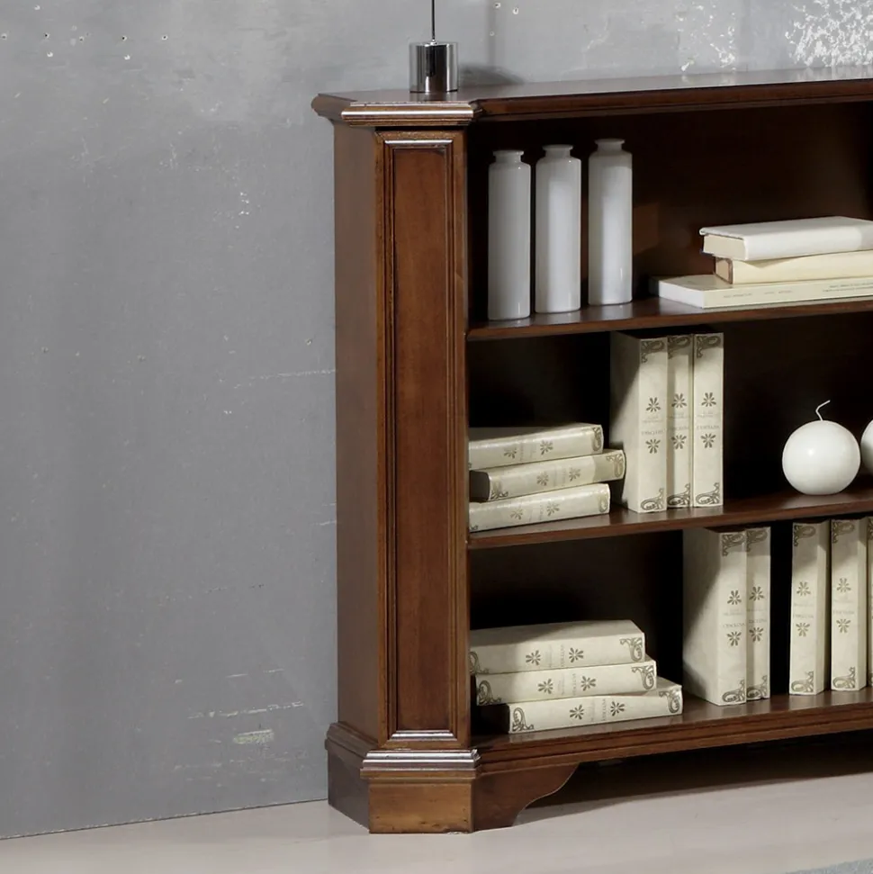 Libreria con 3 Vani a Giorno in Legno Impiallacciato Made in Italy - Epona
