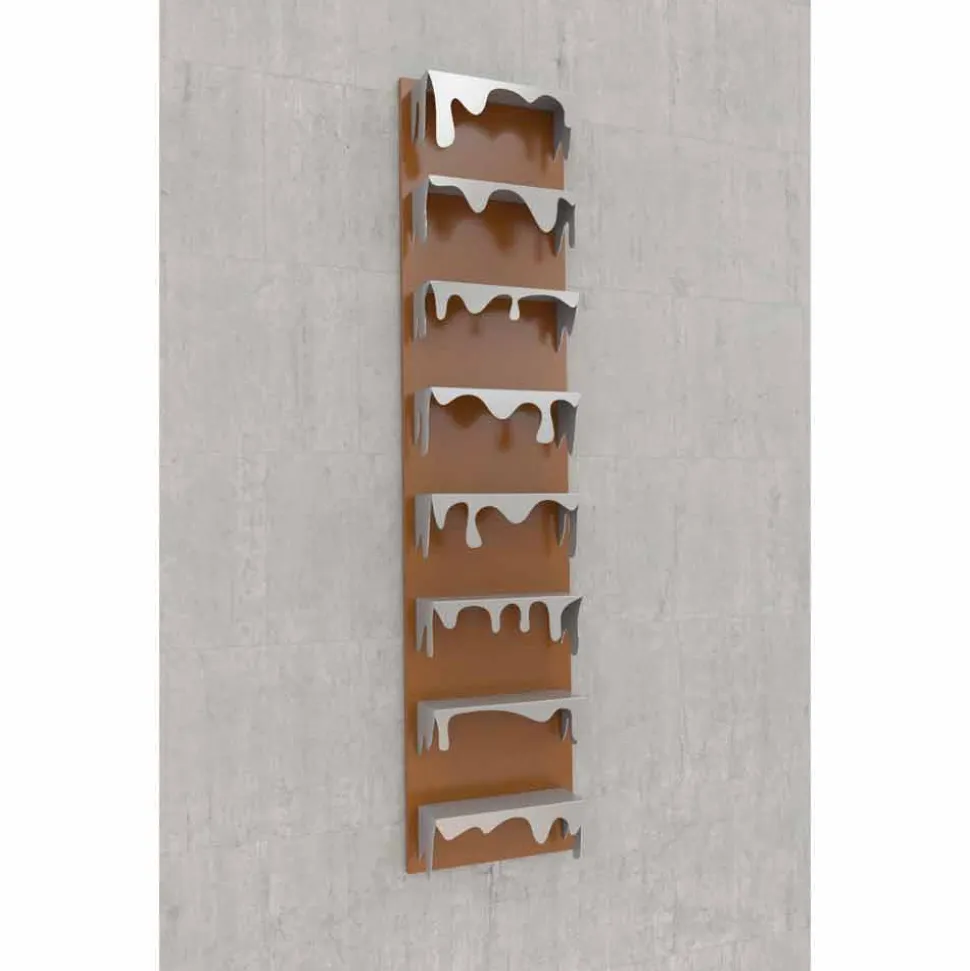Libreria da muro design Kolata 50x127 (8 Ripiani) Mabele, artigianato torinese