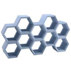 Libreria da parete colorata Slide Hexa a celle prodotta in Italia