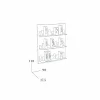 Libreria da parete design moderno Skyline 90x110 Mabele, design italiano