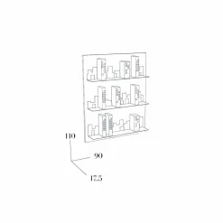 Libreria da parete design moderno Skyline 90x110 Mabele, design italiano
