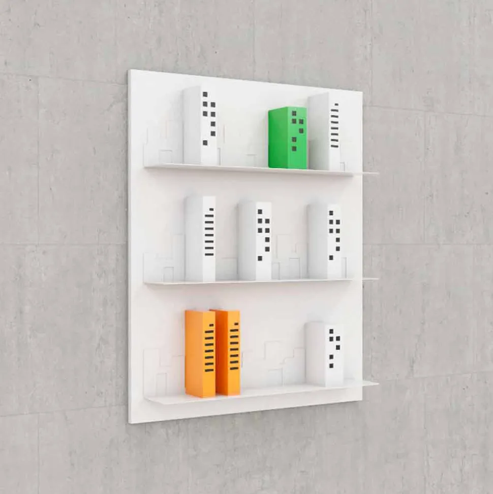 Libreria da parete design moderno Skyline 90x110 Mabele, design italiano