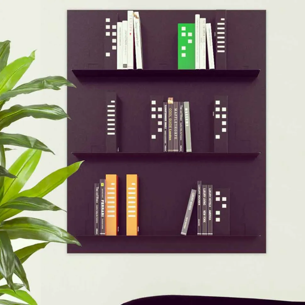 Libreria da parete design moderno Skyline 90x110 Mabele, design italiano