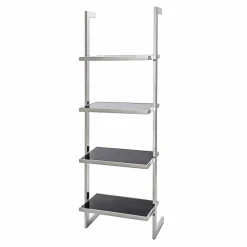 Libreria da parete in acciaio e vetro di design 60x180x44cm Tafre