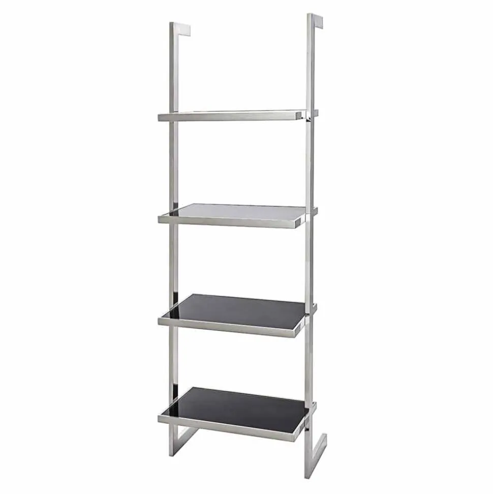 Libreria da parete in acciaio e vetro di design 60x180x44cm Tafre
