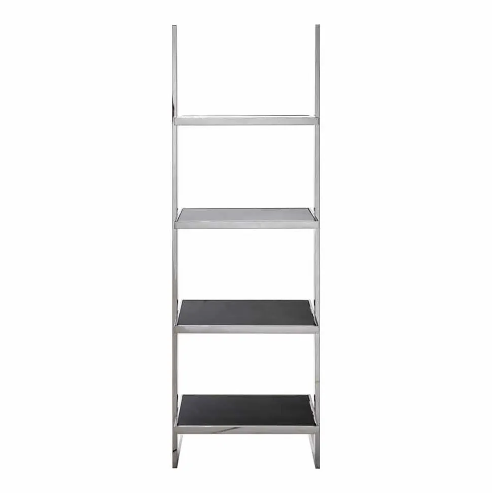 Libreria da parete in acciaio e vetro di design 60x180x44cm Tafre