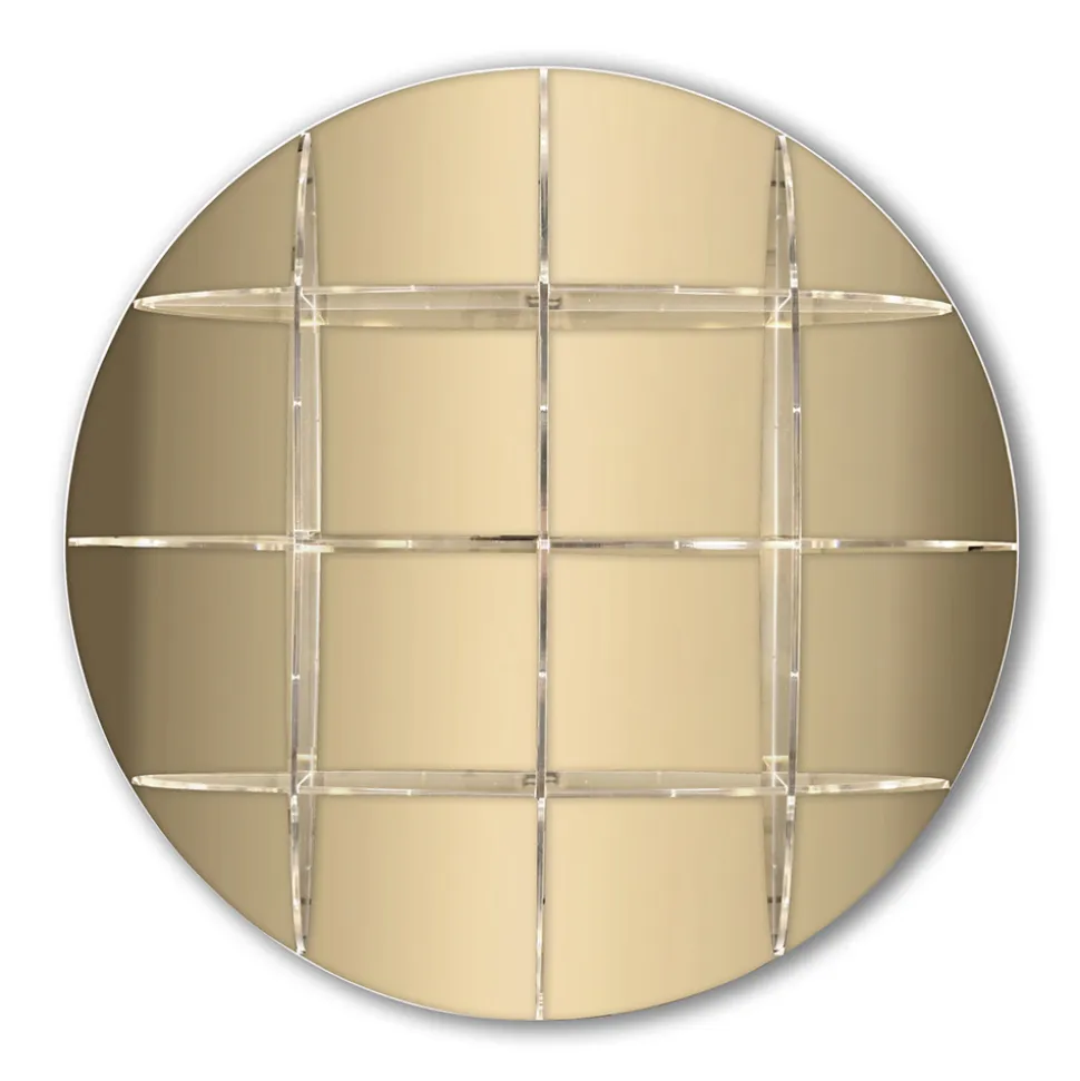 Libreria da Parete Tonda in Plexiglass Oro o Argento Made in Italy - Lizzy