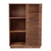 Libreria da Soggiorno Realizzata in Legno di Acacia - Vortice