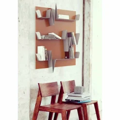 Libreria design Battikuore 90x127 (3 Ripiani) Mabele, realizzata in metallo