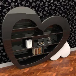 Libreria Design in Solid Surface Cuore Made in Italy