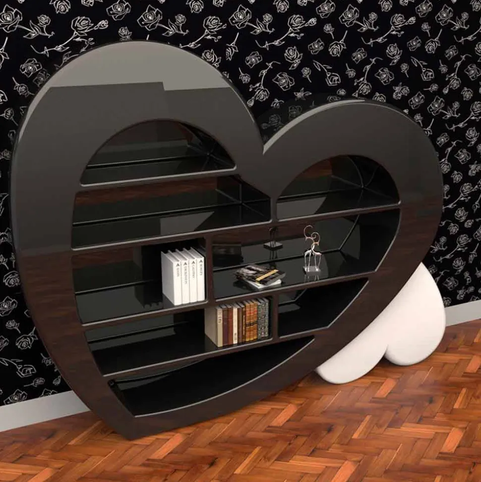 Libreria Design in Solid Surface Cuore Made in Italy