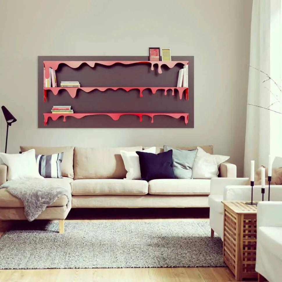 Libreria design italiano Kolata 186x86 (3 Ripiani) Made in Italy, Mabele