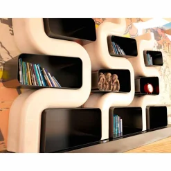 Libreria design moderno in Solid Surface Ser P made in Italy