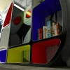 Libreria design moderno in Solid Surface Shelley fatta in Italia