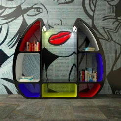 Libreria design moderno in Solid Surface Shelley fatta in Italia