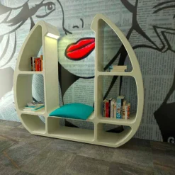 Libreria design moderno in Solid Surface Shelley fatta in Italia