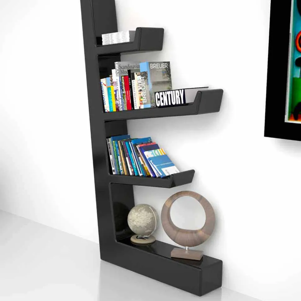 Libreria design moderno in Solid Surface Austen, made in Italy