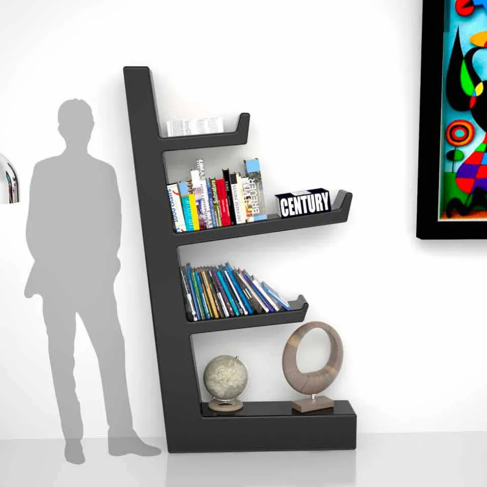 Libreria design moderno in Solid Surface Austen, made in Italy