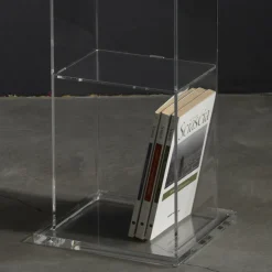 Libreria Freestanding a Colonna in Cristallo Acrilico Trasparente - Corrige