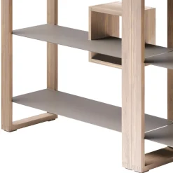 Libreria in Legno di Noce Nodato e 6 Ripiani Made in Italy - Berta