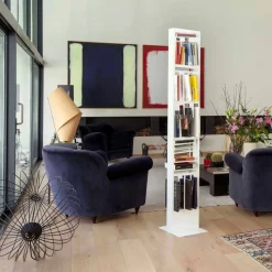 Libreria Moderna da Terra con Scaffali in Metallo Bianco Made in Italy – Bolivia