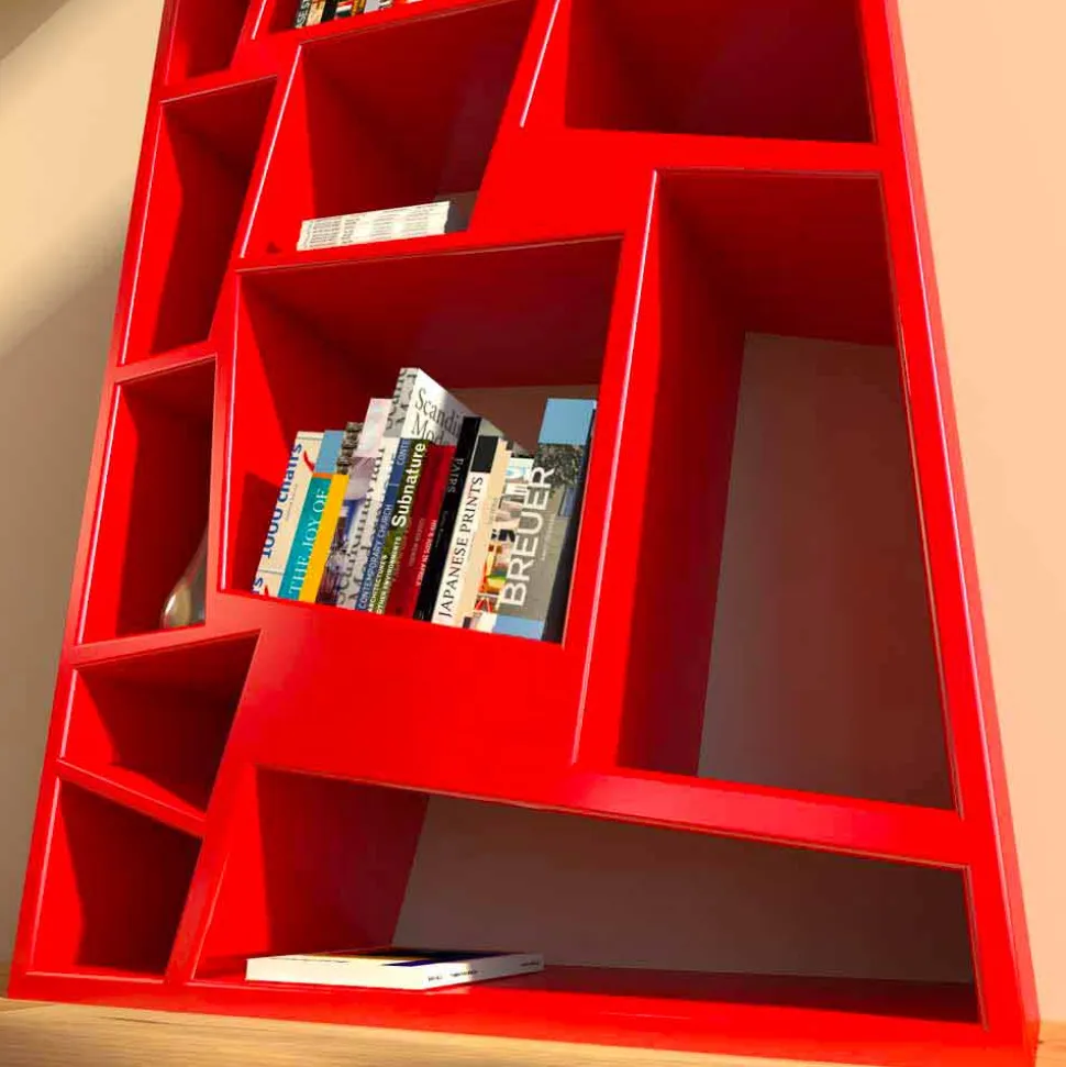 Libreria moderna di design verde, rossa o bianca Christie