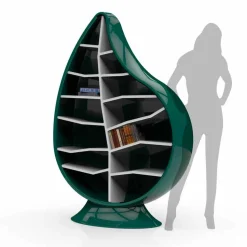 Libreria moderna in Solid Surface Clorofilla made in Italy