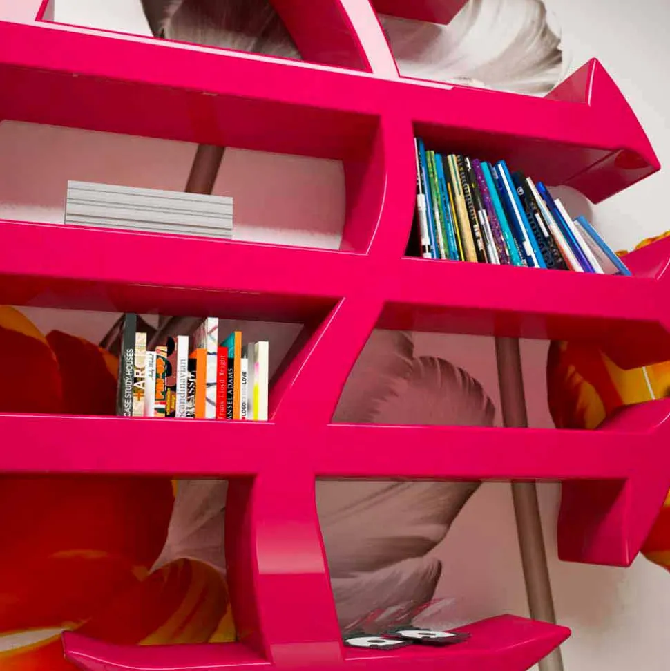 Libreria moderna Stevenson fatta artigianalmente in Italia