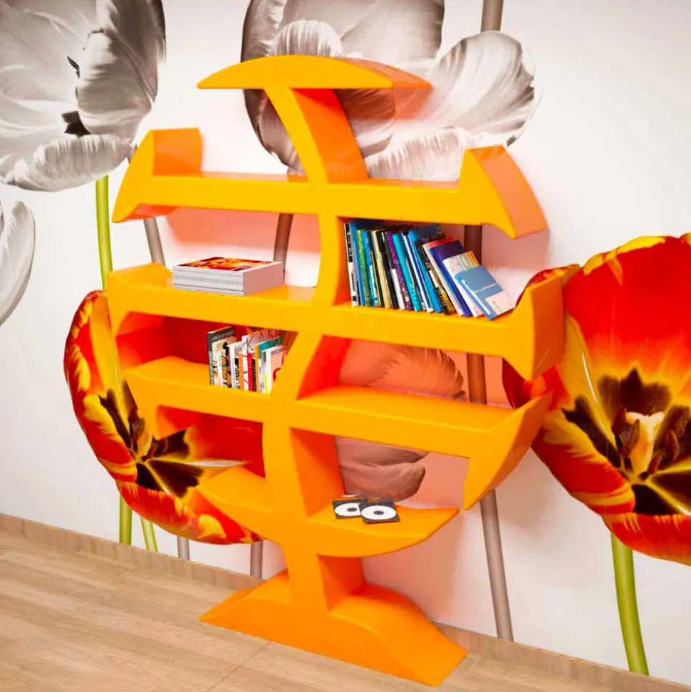 Libreria moderna Stevenson fatta artigianalmente in Italia