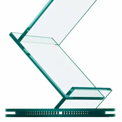 Libreria Verticale in Vetro Trasparente da Soggiorno Freestanding - Brugo