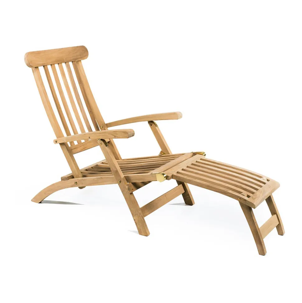 Lounger da Giardino in Legno di Teak Naturale – Yggdrasil